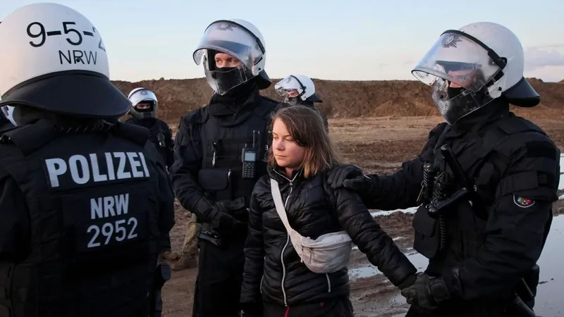 Greta Thunberg é detida em protesto contra mina de carvão na Alemanha