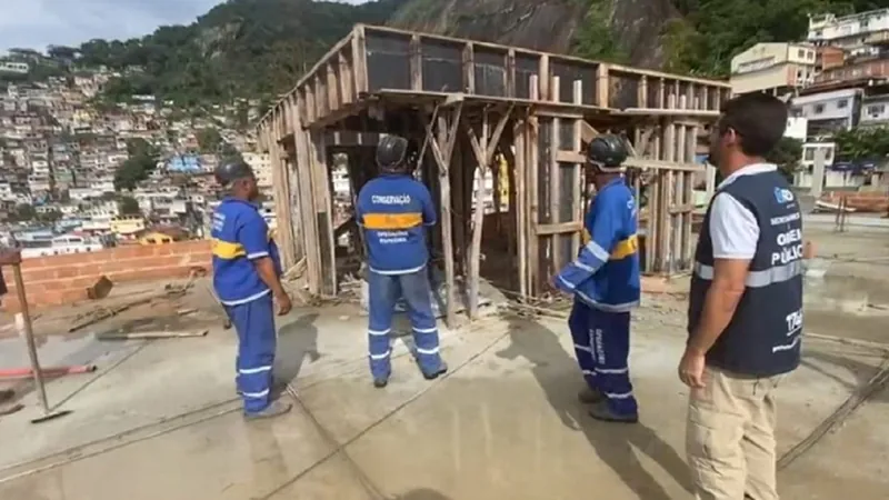 Moradores denunciam retomada da obra em prédio de 10 andares no Vidigal