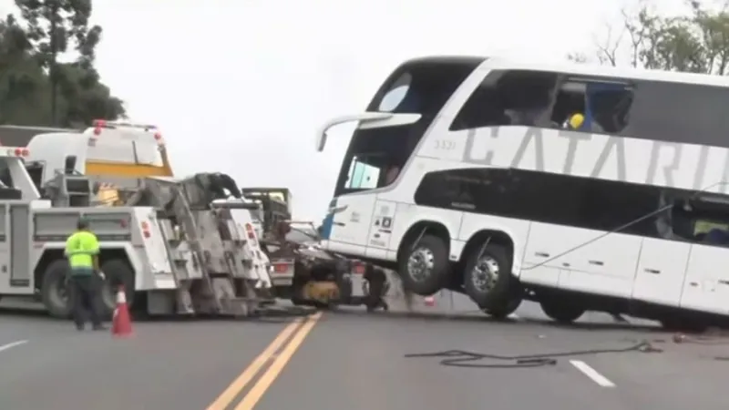 Ônibus tombou na estrada e matou sete pessoas