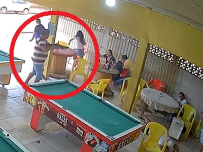 Imagens fortes: Câmeras registram momento em que dupla mata 7 pessoas em  bar de Sinop, após jogo de sinuca(vídeo)