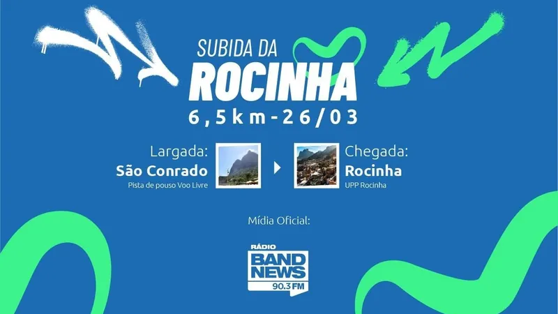 Corrida “Subida da Rocinha” acontece no próximo dia 26 de março