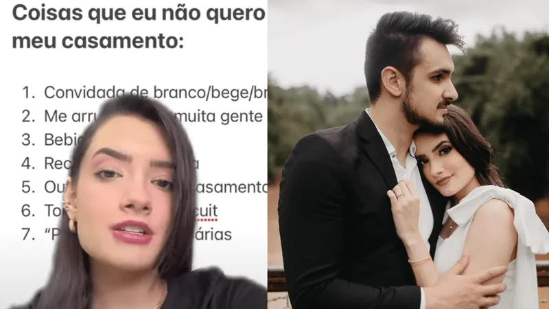 Influenciadora divulga regras para o casamento e viraliza na internet