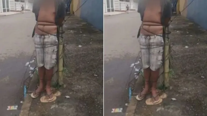 Suspeito de estuprar moradora de rua é preso após ser amarrado a poste no  DF | Band