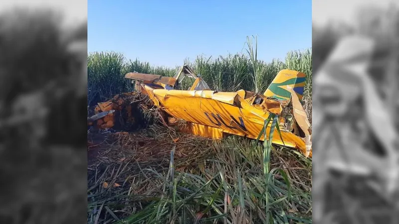 Avião cai após serviço de pulverização em Uberaba