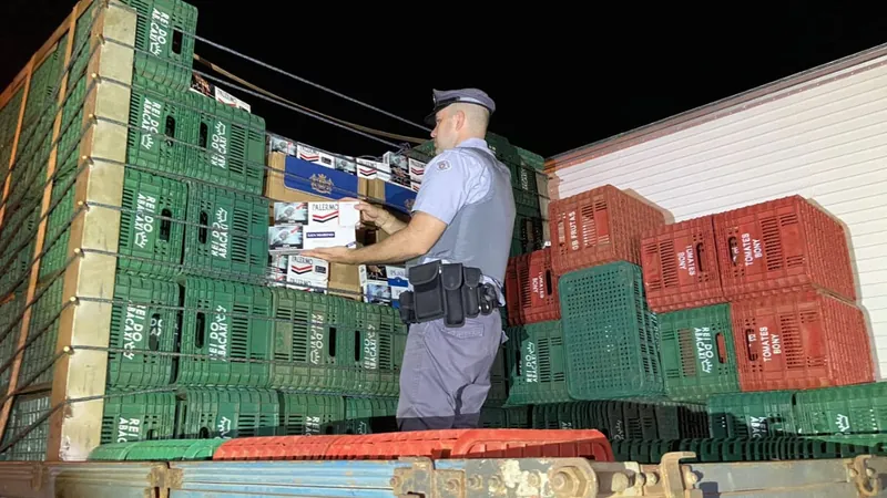 O motorista do caminhão foi preso por contrabando