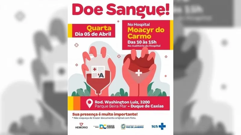 Hospital Moacyr do Carmo, em Caxias, faz mutirão de doação de sangue na quarta