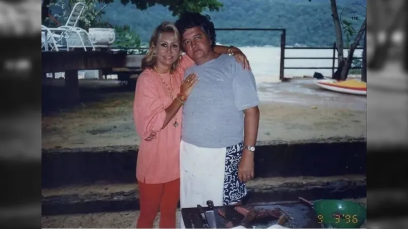 Paulinho de Andrade, filho de Castor, ao lado da esposa, Elizabeth