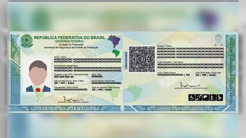 Nova Carteira de Identidade terá alterações nos campos 'sexo' e 'nome social'