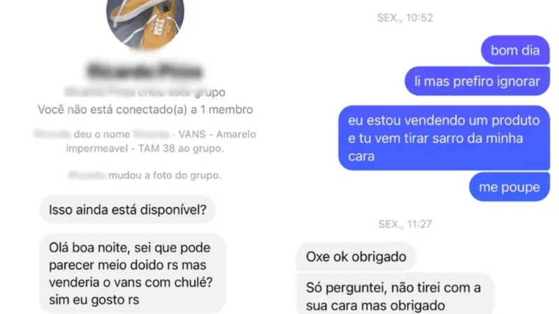 Homem quer comprar tênis usado com chulé