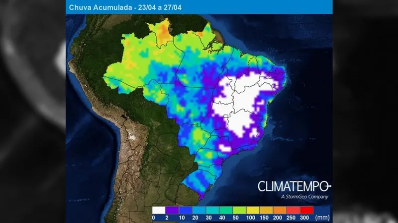 Semana tem alerta de chuva no Norte e Nordeste