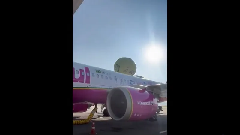 Balão cai em cima de avião no Aeroporto Santos Dumont