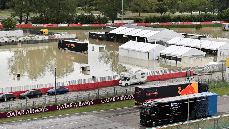 Provas na Emilia-Romagna foram canceladas após fortes chuvas; GP de F1 foi cancelado