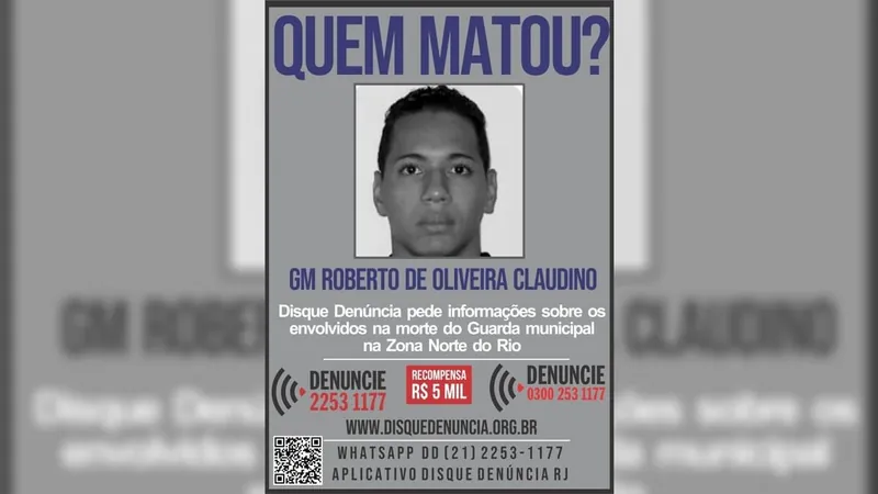 Disque denúncia quer informações sobre envolvidos em morte de guarda municipal