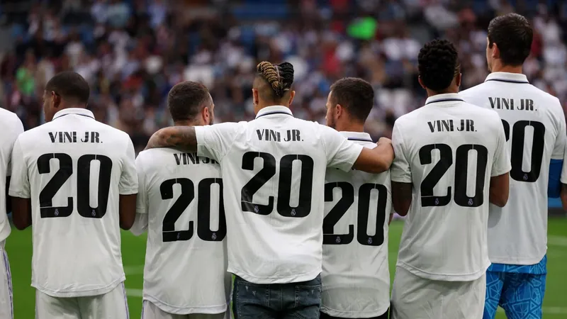 Vini Jr. é homenageado por time e torcida do Real após ser vítima de racismo