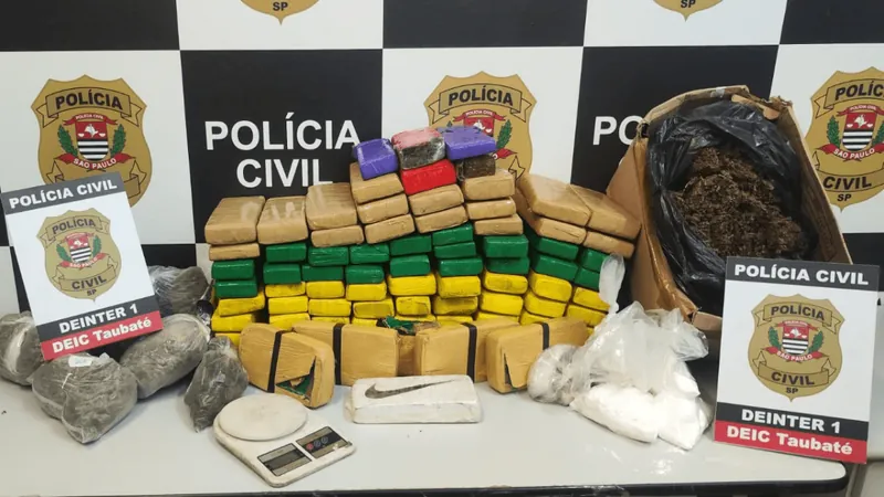 Homem é preso por armazenar 70 quilos de drogas em Taubaté