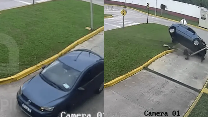 Mulher capota carro em prova de autoescola na Argentina