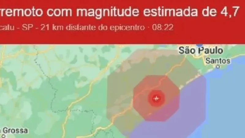 Terremoto assusta moradores do litoral de São Paulo