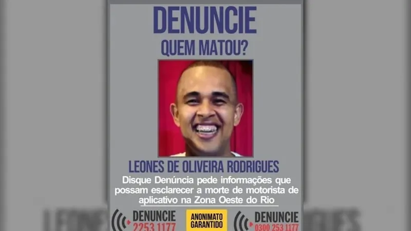 Disque Denúncia busca informações sobre assassinos de motorista de aplicativo