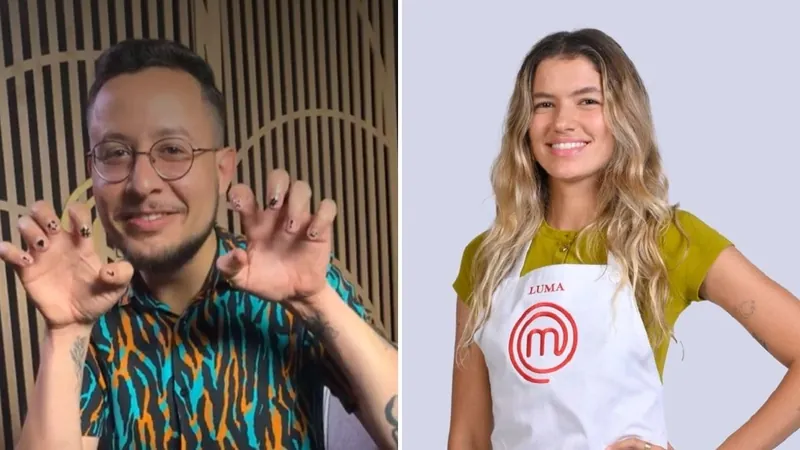 Emanuel mostra unhas pintadas por Luma no MasterChef: "Artista mesmo"