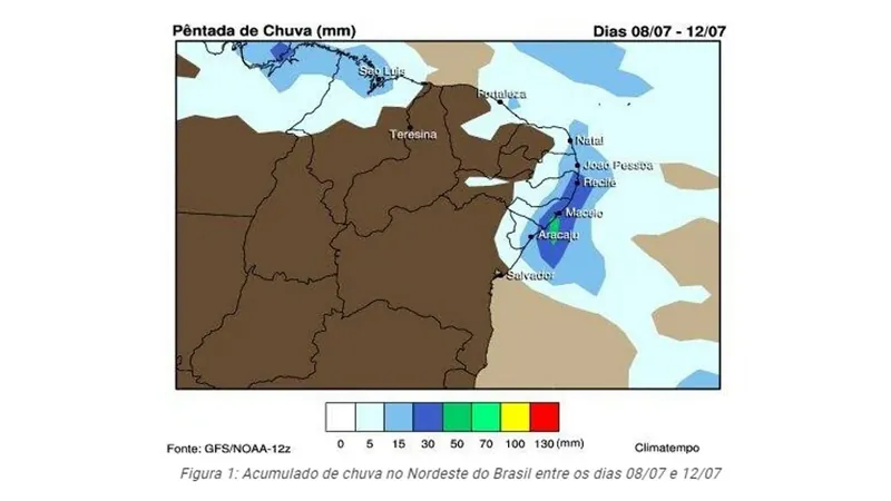 Chuva diminui no Nordeste, enquanto instabilidades ganham força no Sul