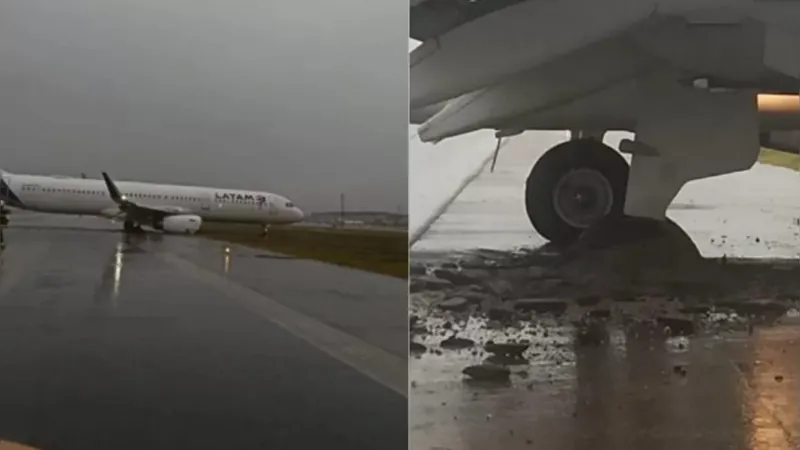 Avião derrapa durante o pouso e aeroporto de Florianópolis é fechado