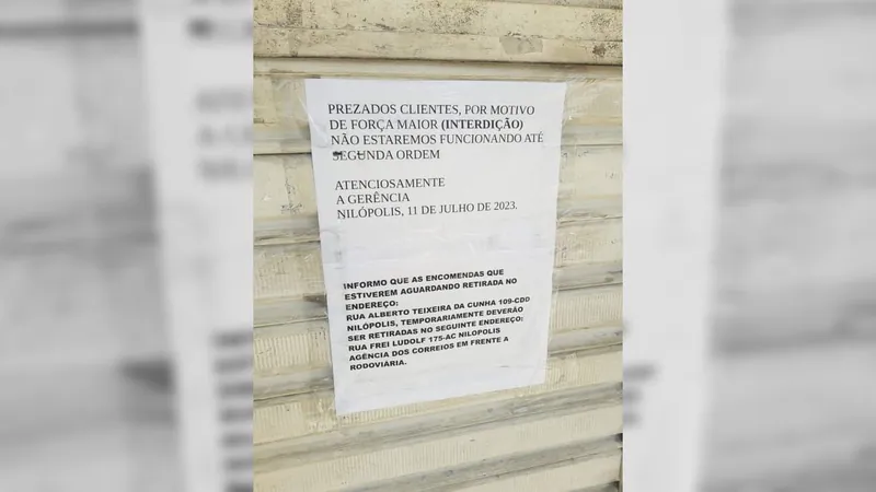 Vigilância sanitária interdita centro de distribuição dos correios em Nilópolis