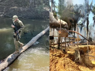 PF destrói 10 acampamentos de garimpeiros ilegais em terras indígenas de Roraima