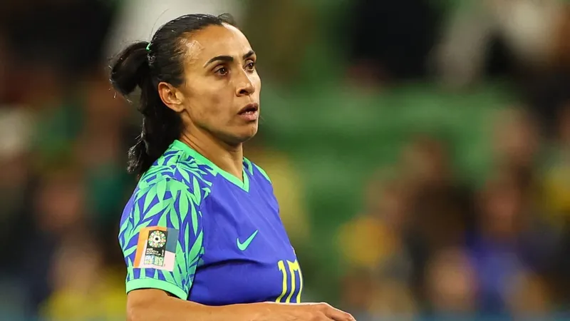 Marta em jogo do Brasil contra Jamaica na Copa do Mundo feminina