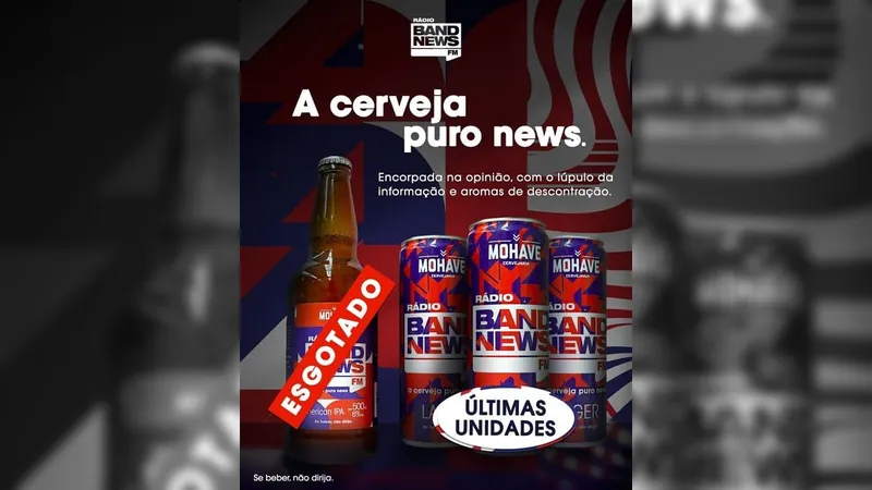 Cerveja lançada em collab entre BandNews FM e Mohave está nas últimas unidades