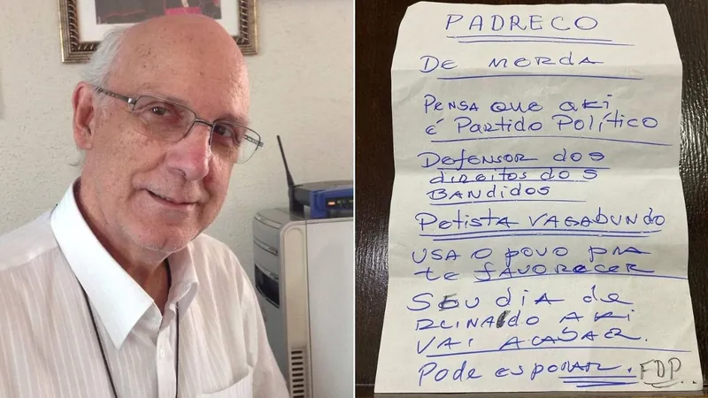 Padre Julio Lancellotti recebe bilhete com ameaça: “Petista vagabundo”