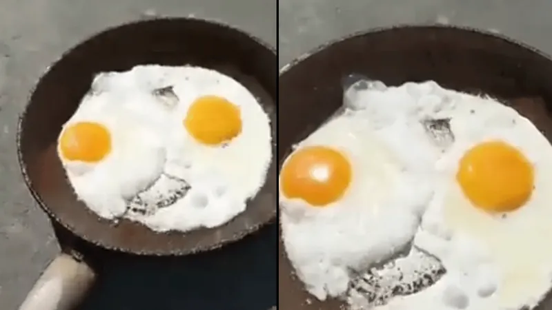 Mulher frita ovo na calçada em Cuiabá