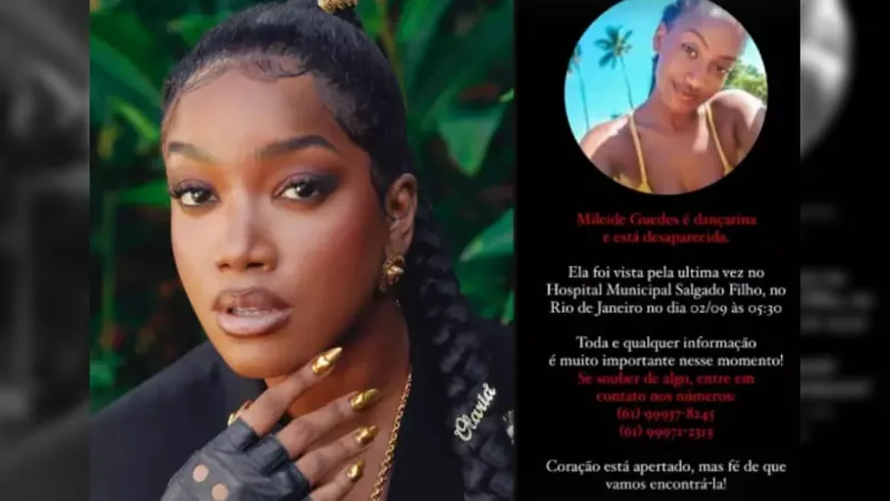 Dançarina da cantora Iza é encontrada depois de sumir de hospital no Rio