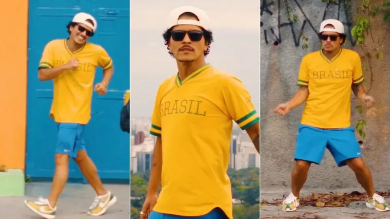 Bruno Mars posta vídeo dançando nas ruas de São Paulo