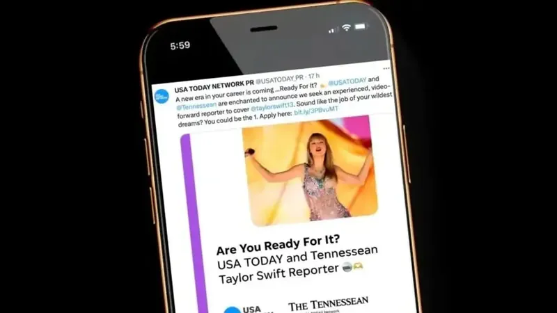 Jornal americano abre vaga para “repórter da Taylor Swift”