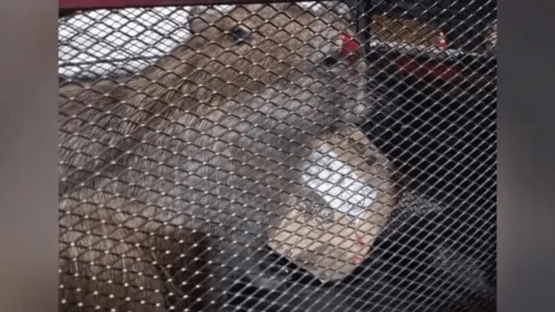 Capivara invade mercado para se refrescar do calor ao lado de freezer