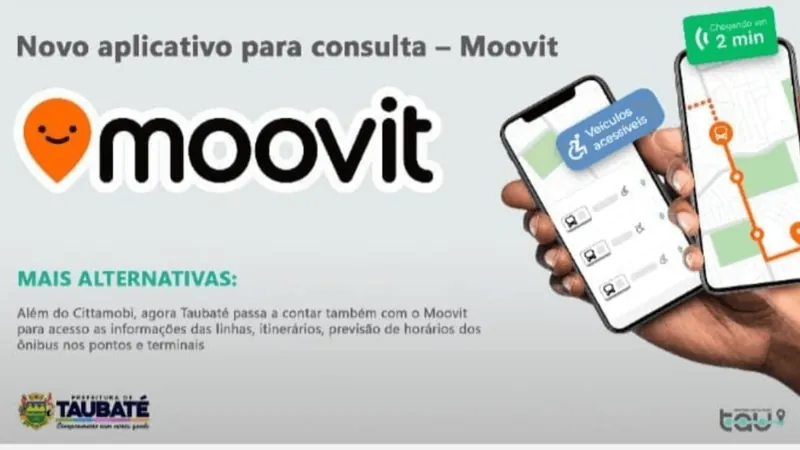 Moovit permite consulta de itinerários do transporte público em Taubaté