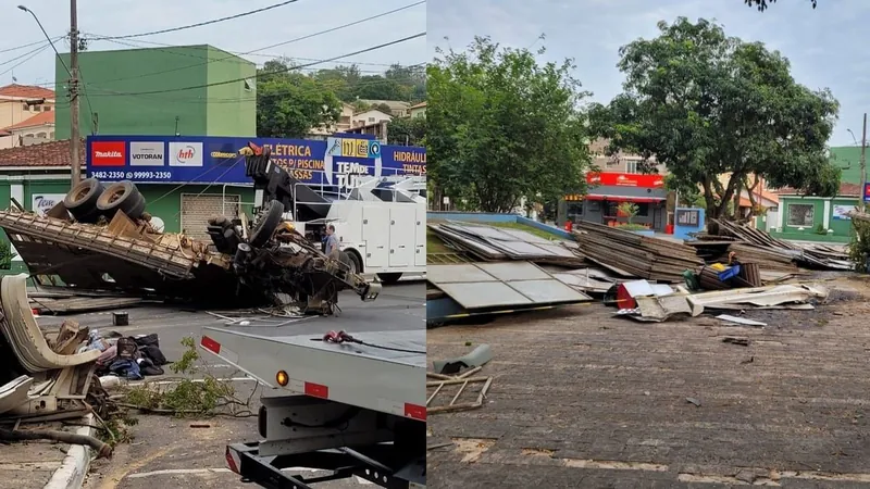 Carreta capota, duas pessoas morrem e uma fica ferida em Águas de São Pedro