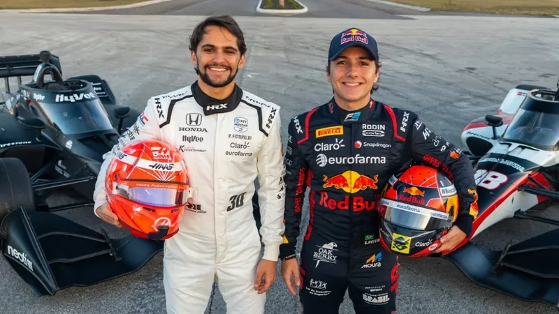 Pietro e Enzo Fittipaldi dividem pista em teste com carros da Indy nos EUA