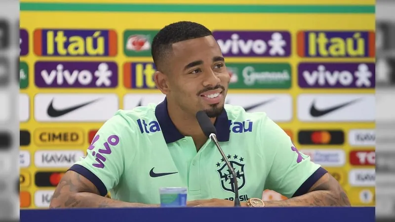 Gabriel Jesus está fora do jogo Colômbia x Brasil