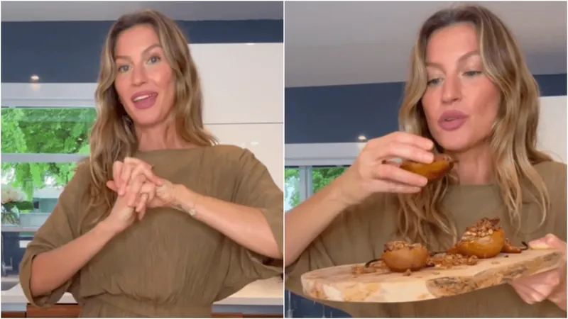 Gisele Bundchen: aprenda receita de pera assada com nozes