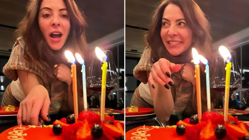 Ana Paula Padrão celebra aniversário com bolo fraisier feito por Jacquin