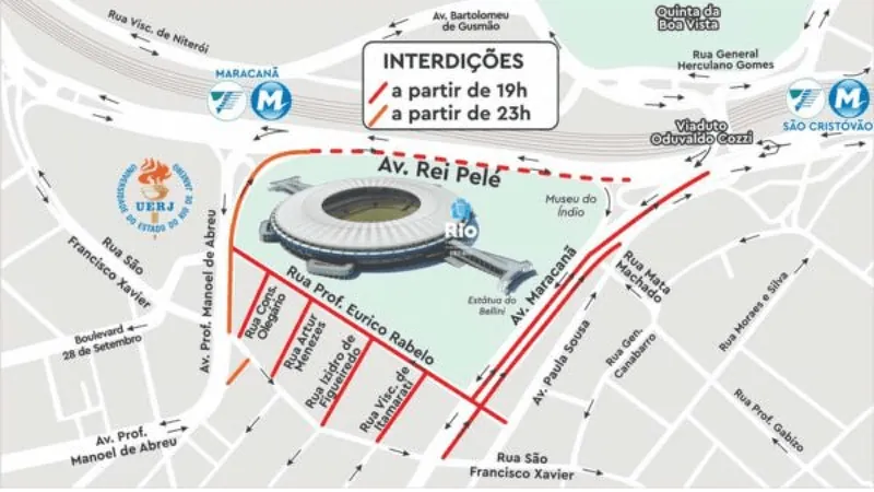 Partida entre Fluminense e Grêmio tem esquema especial de trânsito