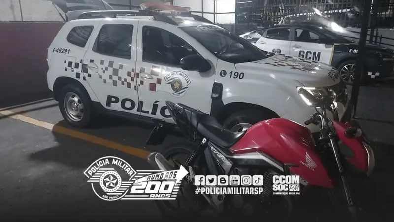 Adolescente é apreendido após furtar motocicleta em São José dos Campos