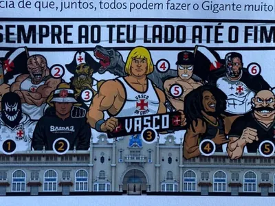 Torcida do Vasco prepara mosaico para jogo contra o RB Bragantino