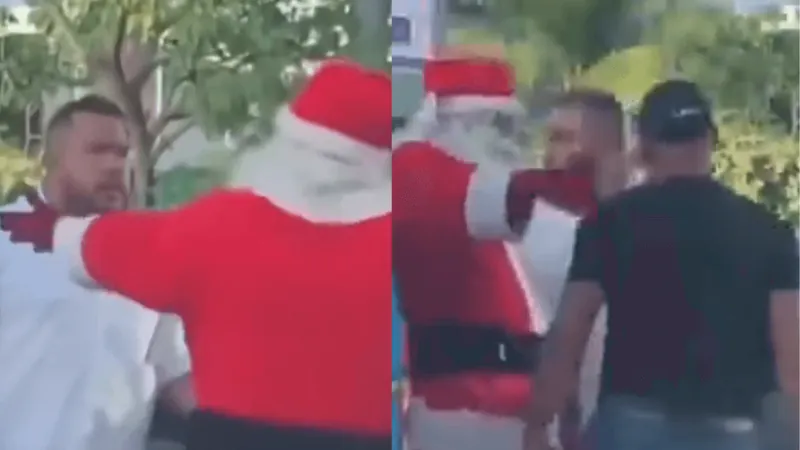 Papai Noel usa espírito de Natal e acaba com briga de trânsito no Rio de Janeiro