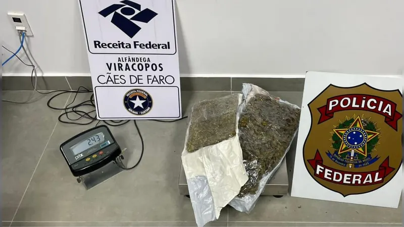 PF prende passageiro ao desembarcar em Viracopos com 2,5 kg de ‘skunk'