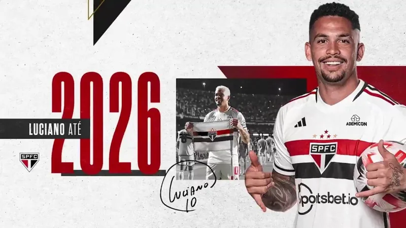 São Paulo renova com o atacante Luciano até 2026