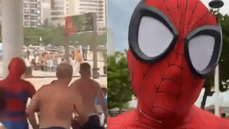 Turista chama Homem-Aranha para apartar briga, mas ele diz que está de férias