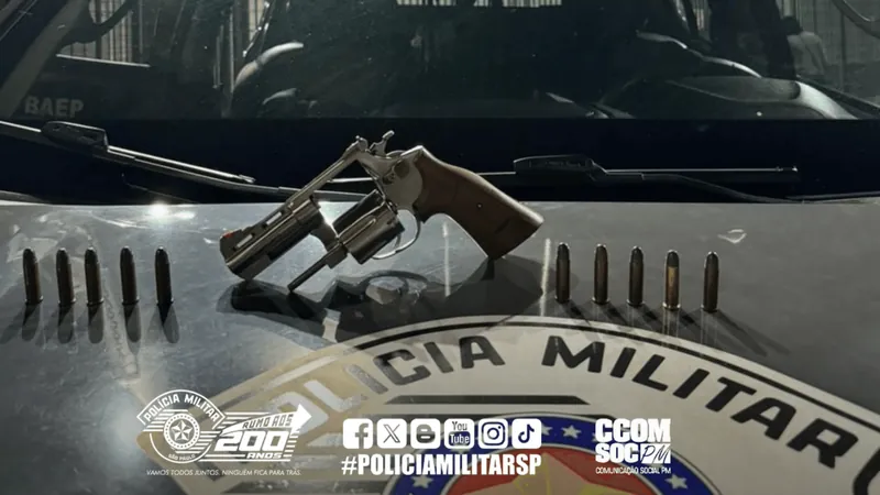 Adolescente é detido com arma de fogo após furto em Taubaté