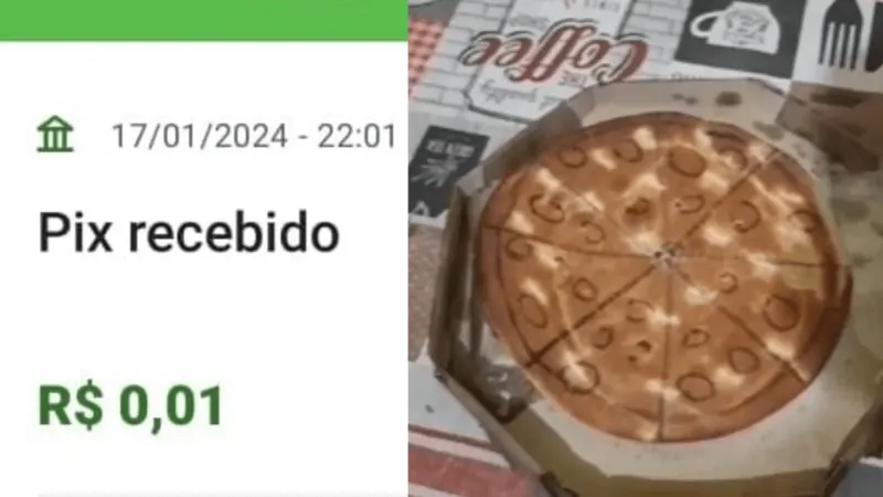 Cliente tenta aplicar golpe e comerciante envia pizza falsa